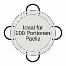 Paella-Pfanne Stahl poliert Ø 130 cm mit 6 Griffen