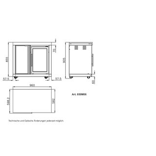 Modul 6 - Schrank (3 Regalfächer) mit Einzelkühlschrank