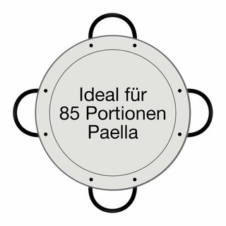 Paella-Pfanne Stahl poliert Ø 100 cm mit 4 Griffen