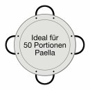 Paella-Pfanne Stahl poliert Ø 90 cm mit 4 Griffen