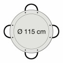 Paella-Pfanne Stahl poliert Ø 115 cm mit 4 Griffen